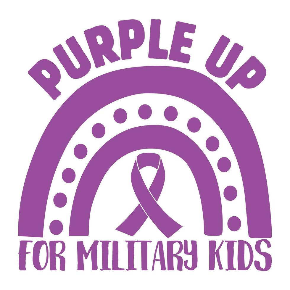 Purple up for military kids happy purple day vector