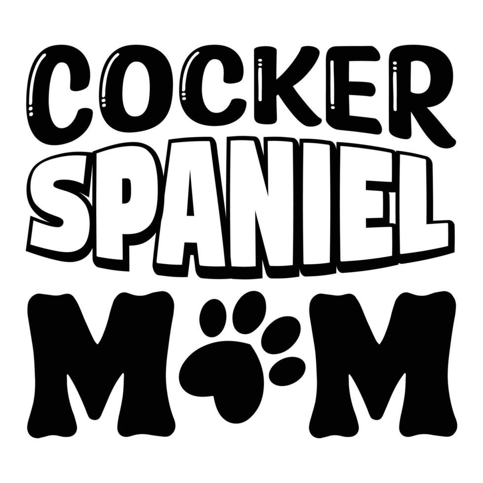 cocker spaniel mamá, contento de la madre día vector