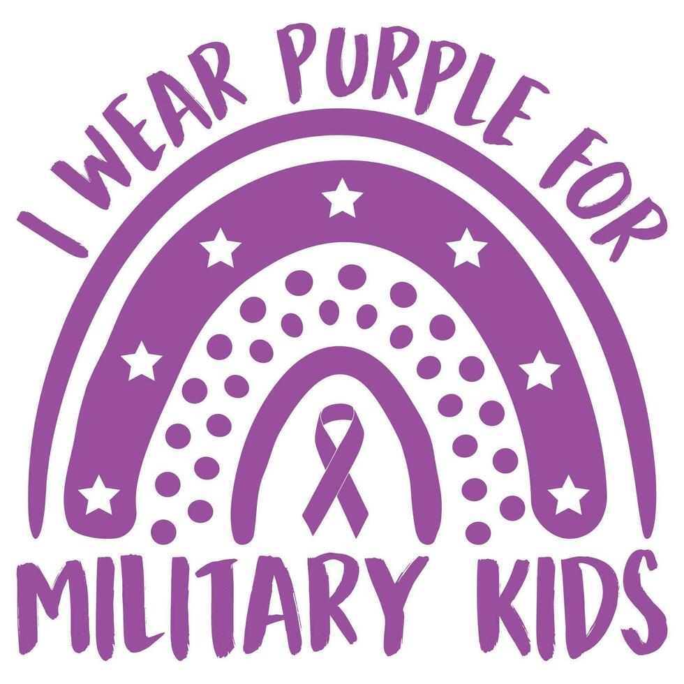 yo vestir púrpura para militar niños contento púrpura día vector