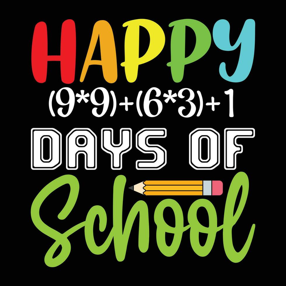 Happy 100 days of school, back to school vector