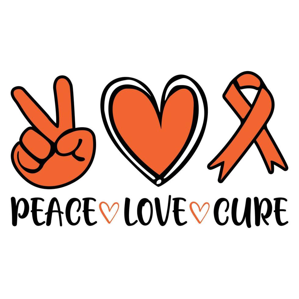 Peace love cure vector