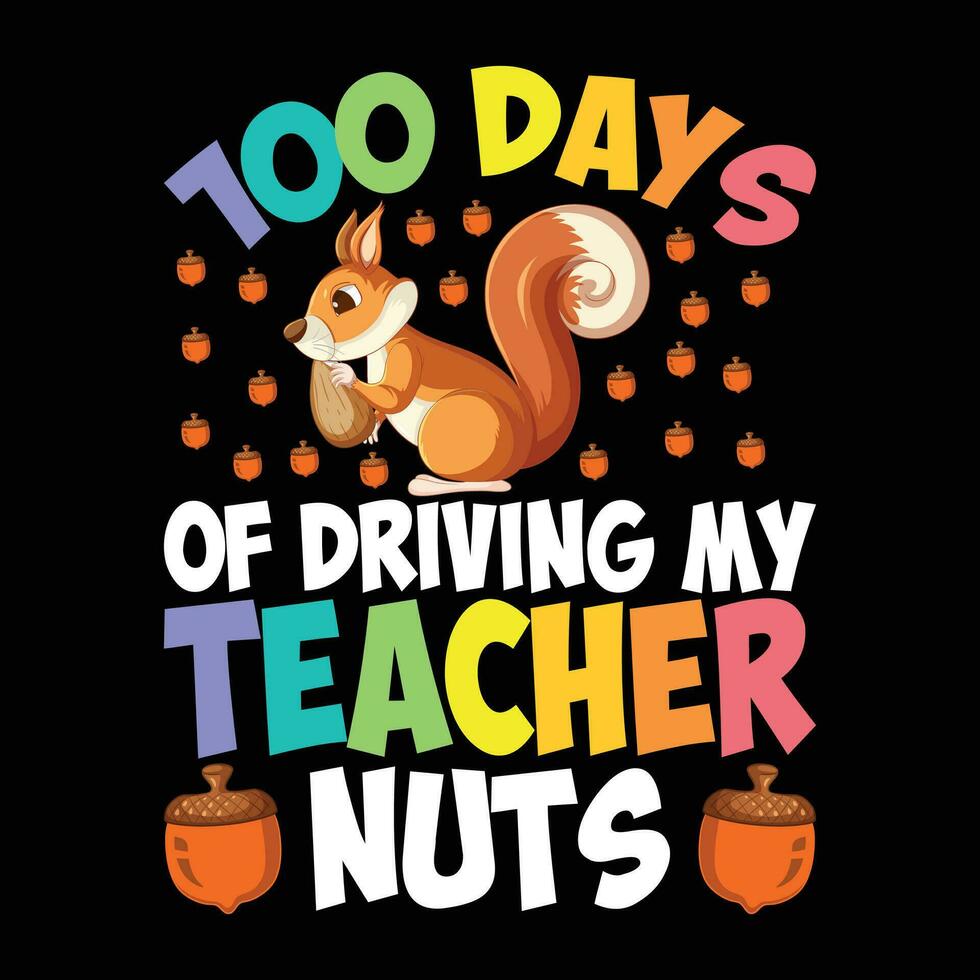 100 dias de conducción mi profesor nueces vector