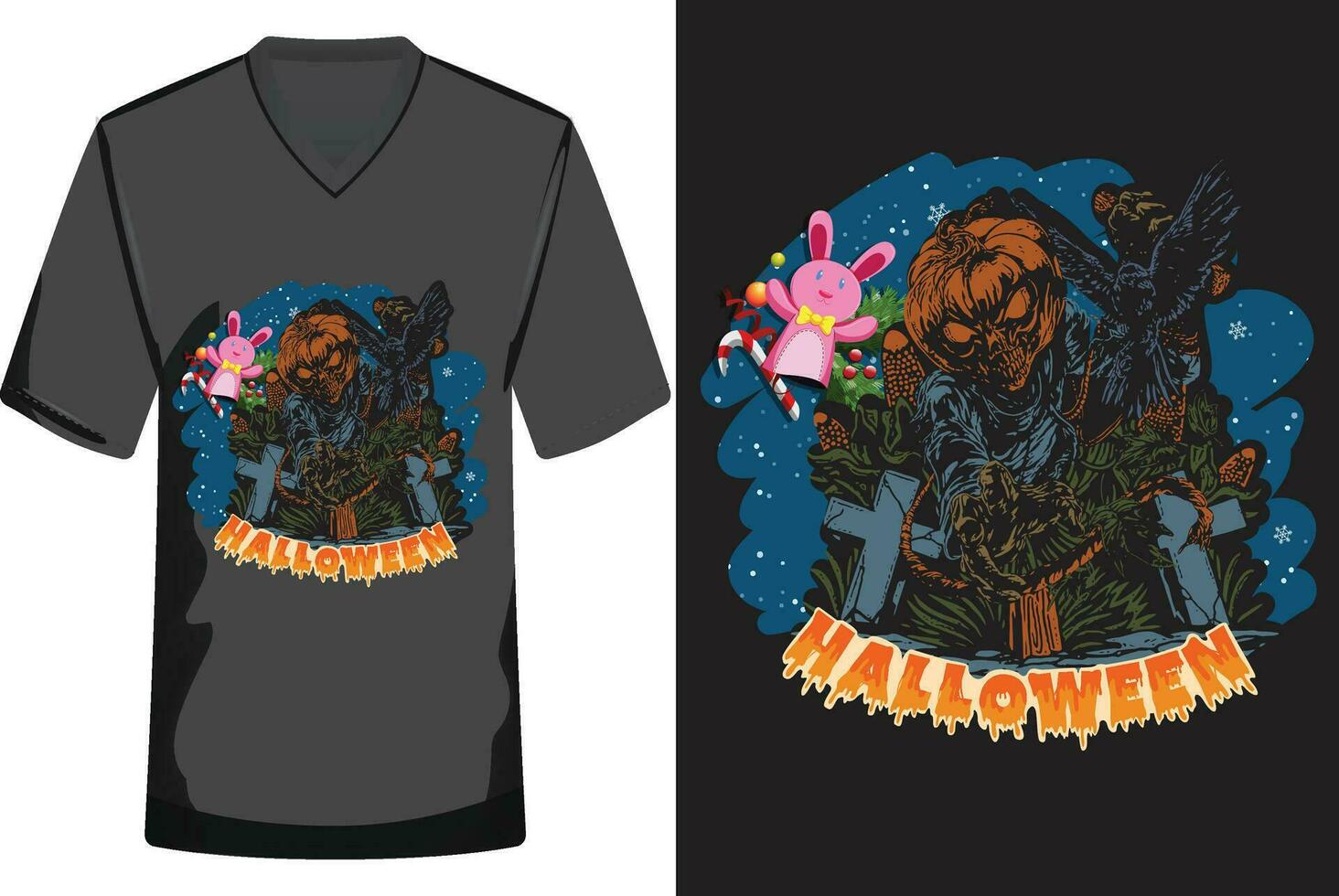 Halloween illustration T-shirt design vector