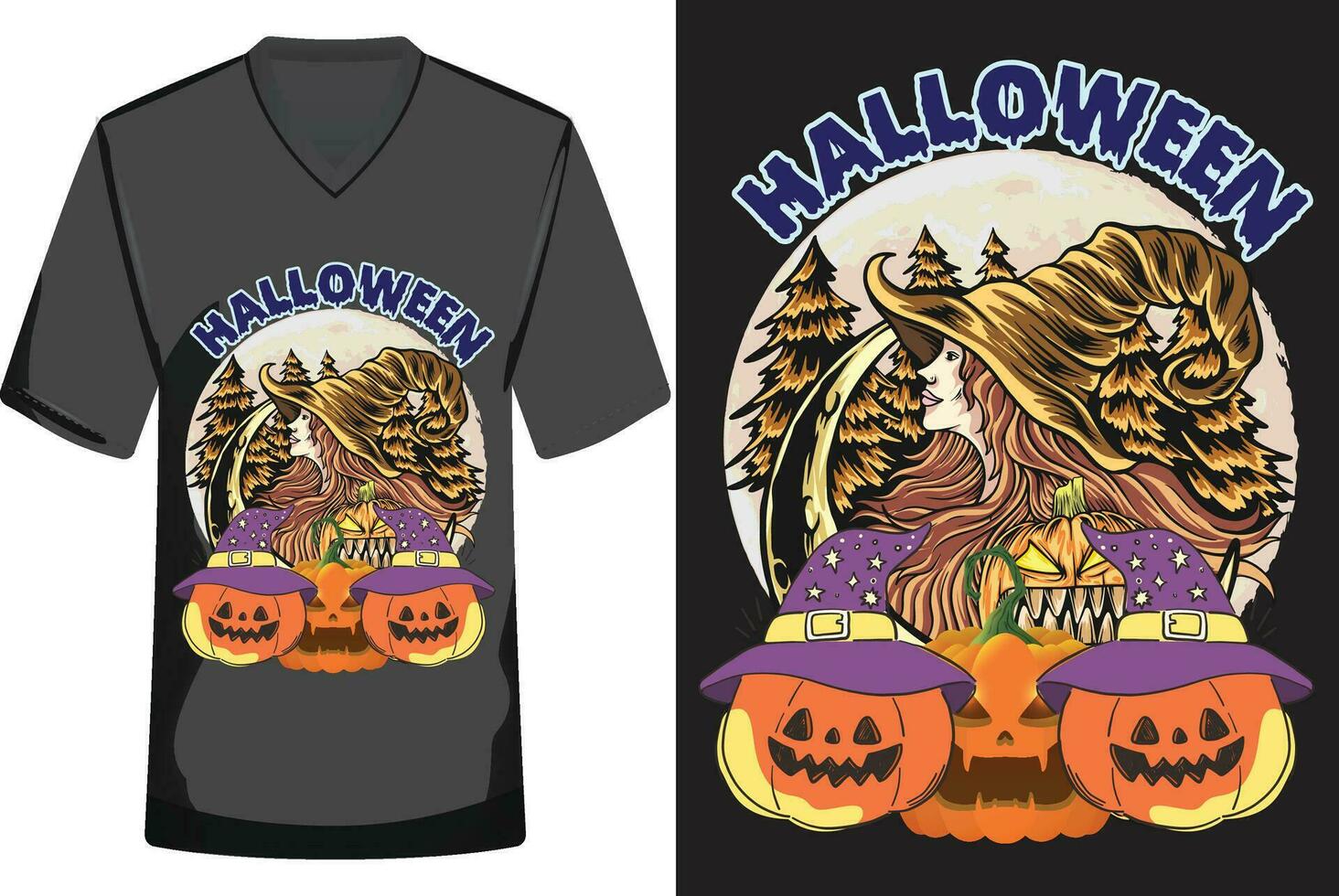 Halloween illustration T-shirt design vector