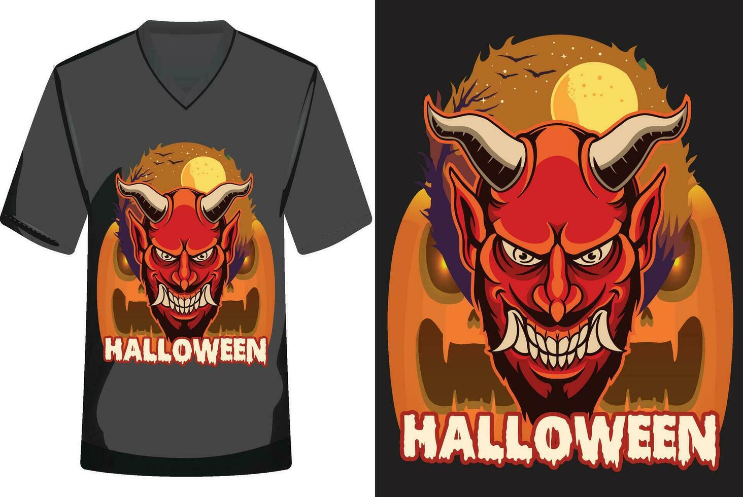 Halloween illustration T-shirt design vector