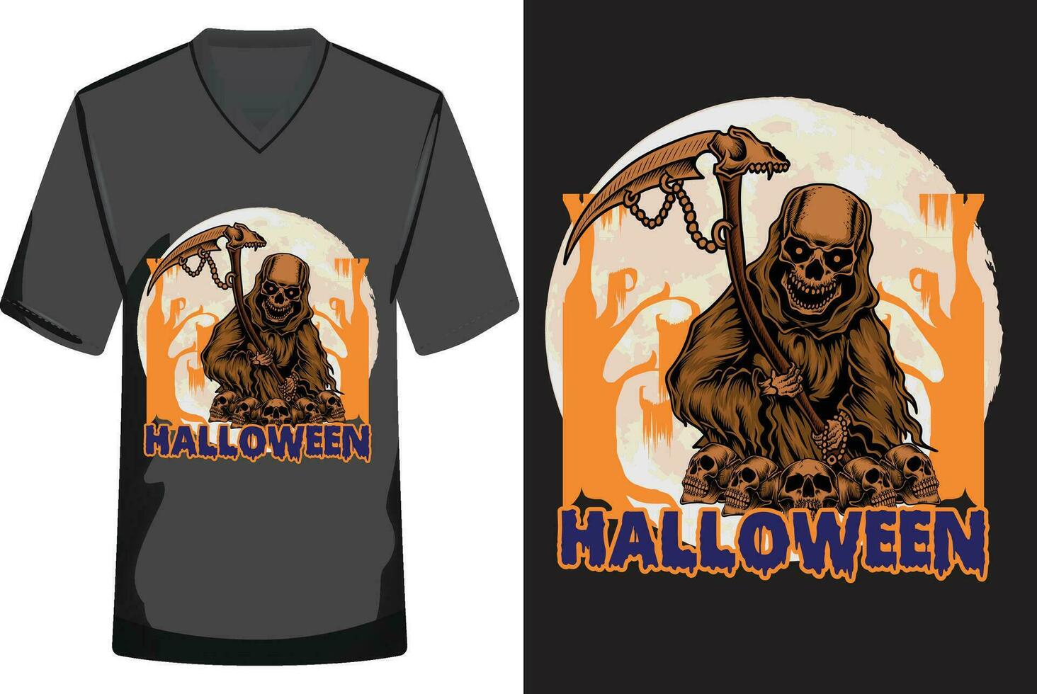 Halloween illustration T-shirt design vector