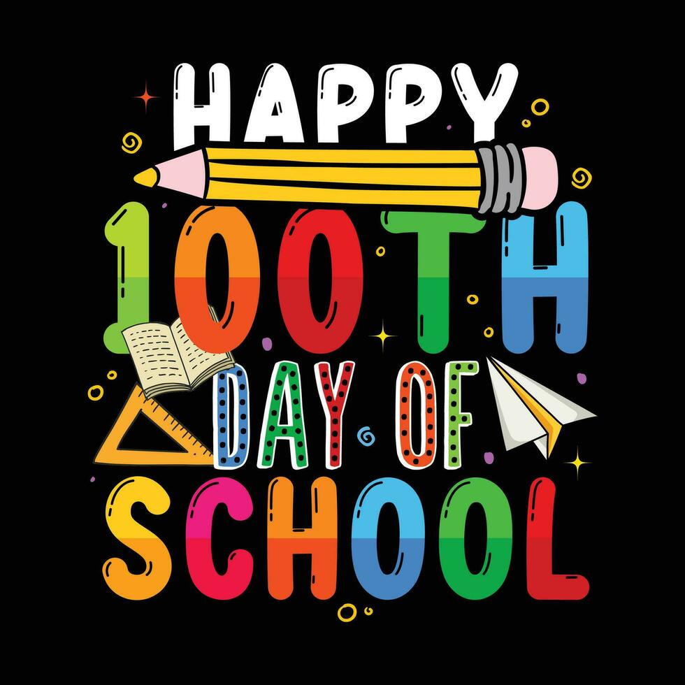 Happy 100th Day of School vector