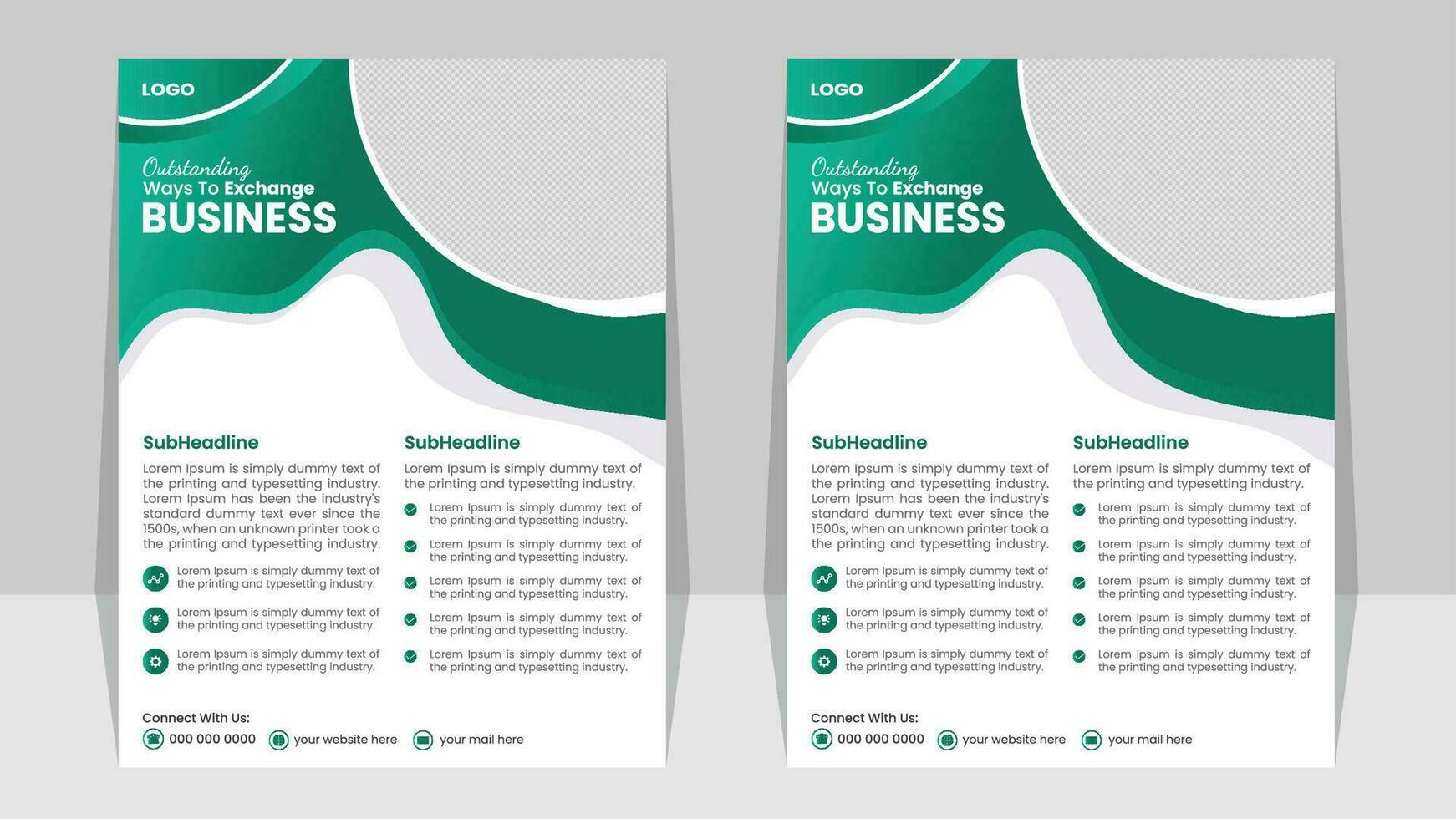 Business Flyer Template with Mockup Pro Vector