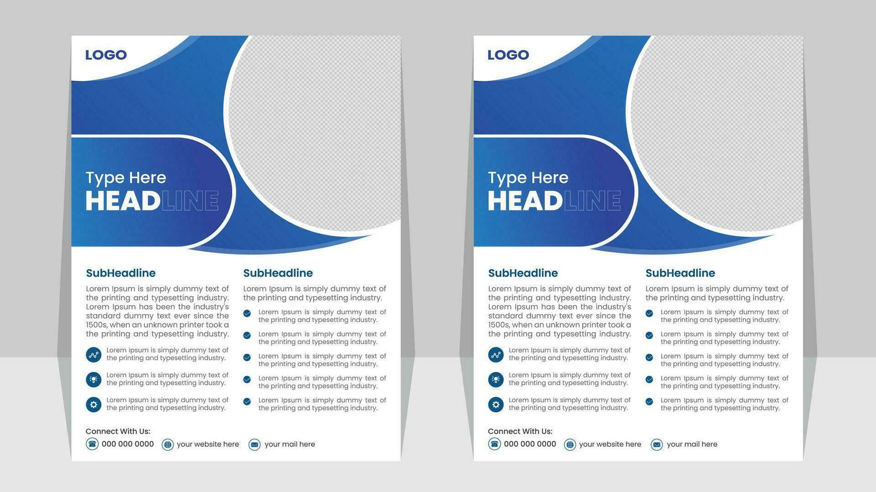 Business Flyer Template with Mockup Pro Vector