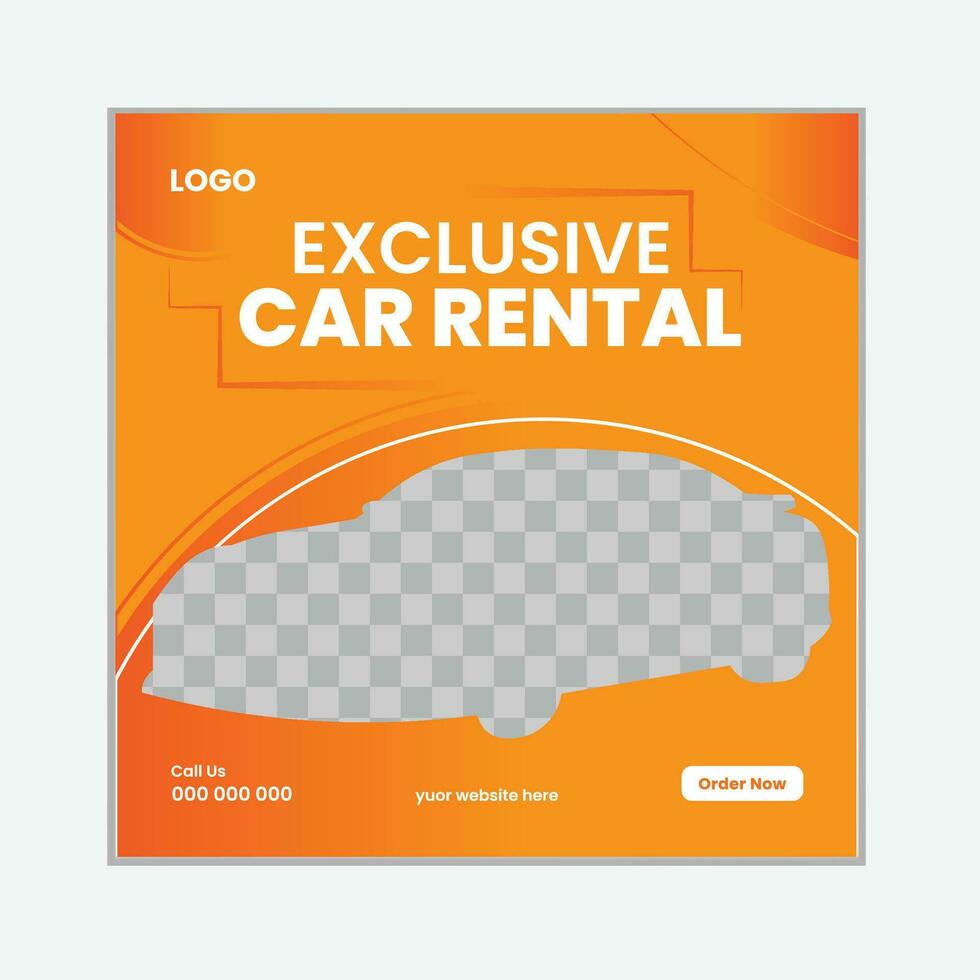 Car service social media post design, Web internet ads template. Pro Vector
