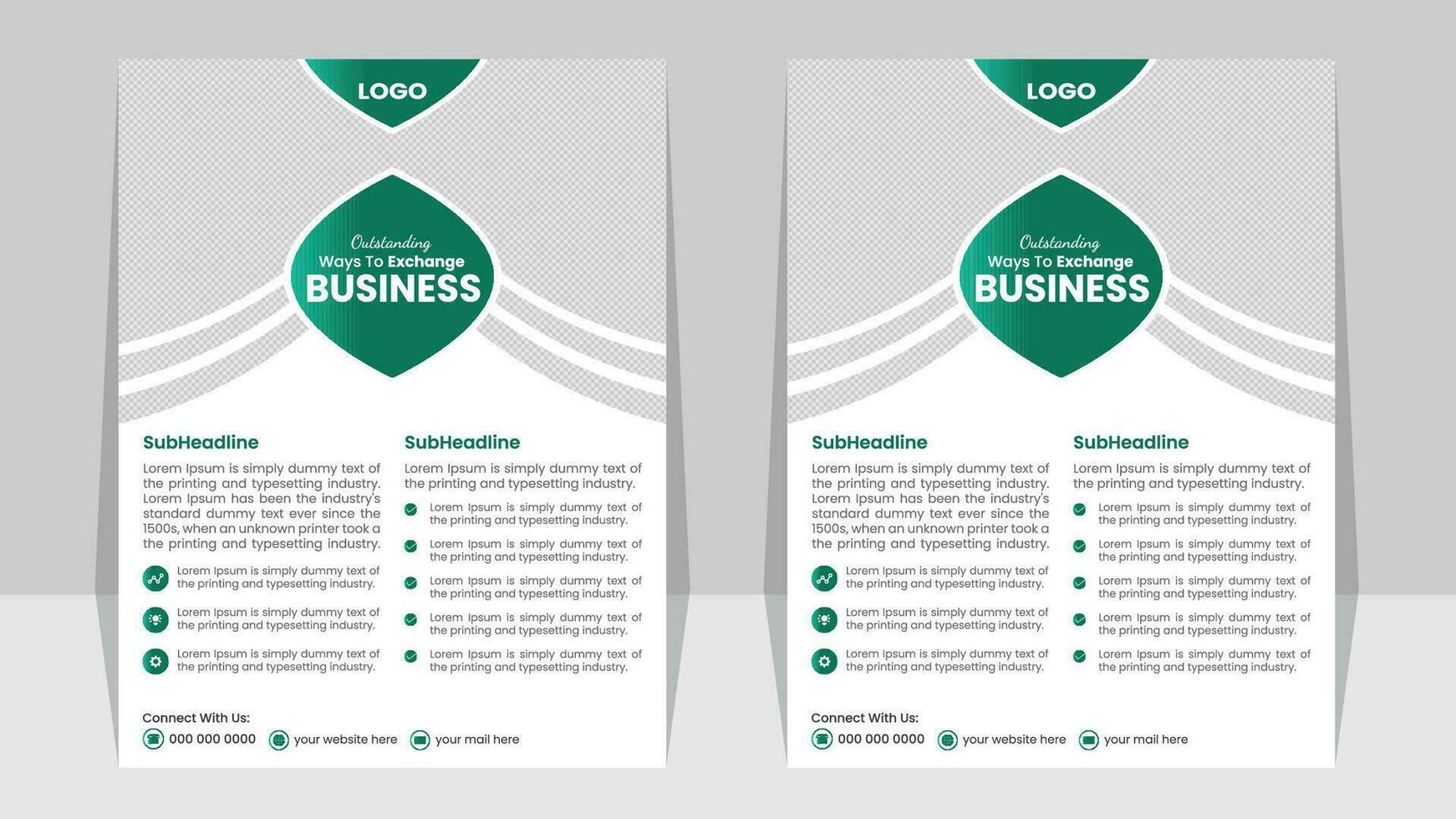 Business Flyer Template with Mockup Pro Vector