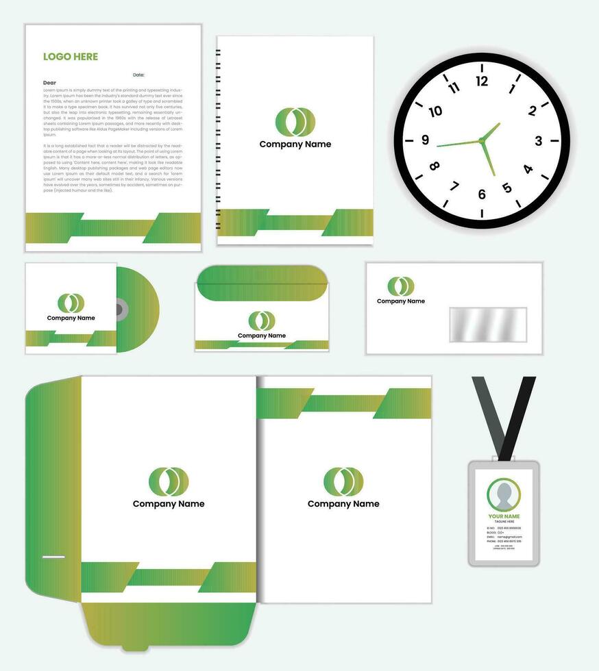 Brand Identity Mock-Up of stationery set design. Business office stationary template vector