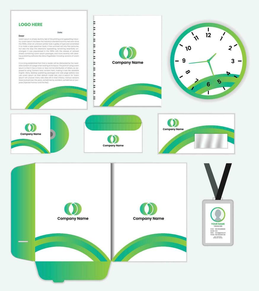 Brand Identity Mock-Up of stationery set design. Business office stationary template vector