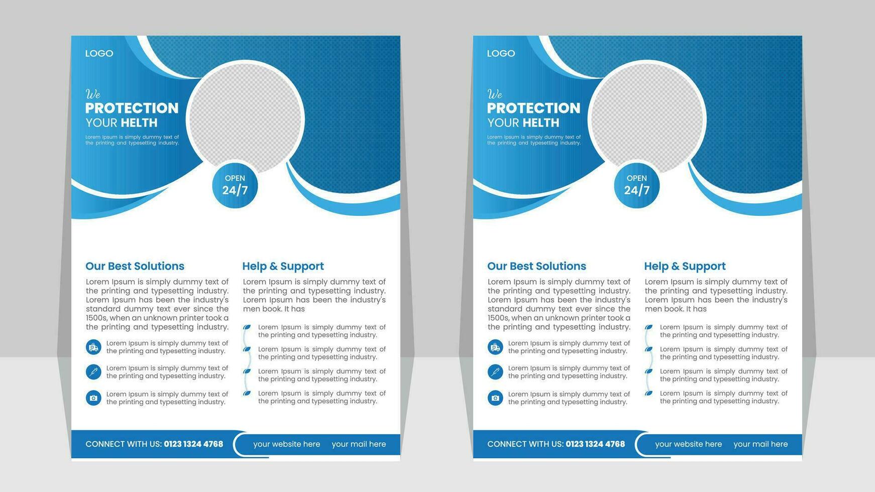 Business Flyer Template with Mockup Pro Vector