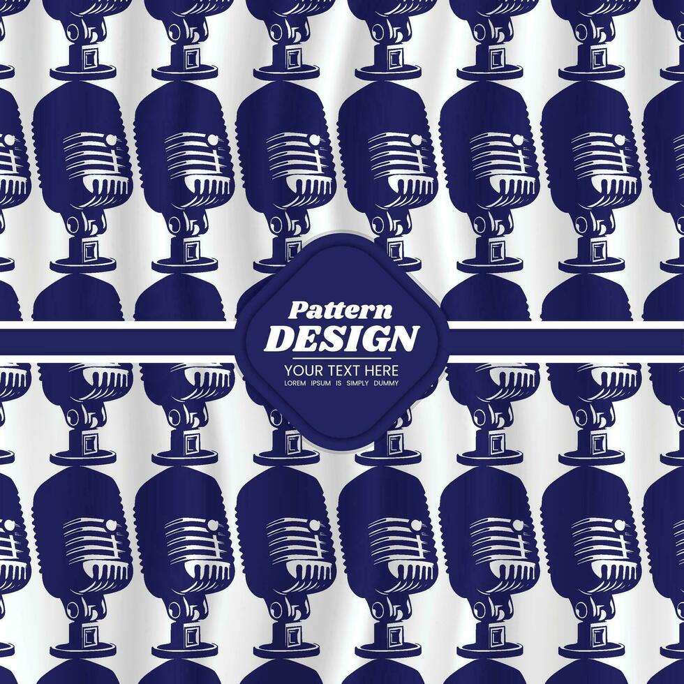 Simple microphone icon pattern background vector