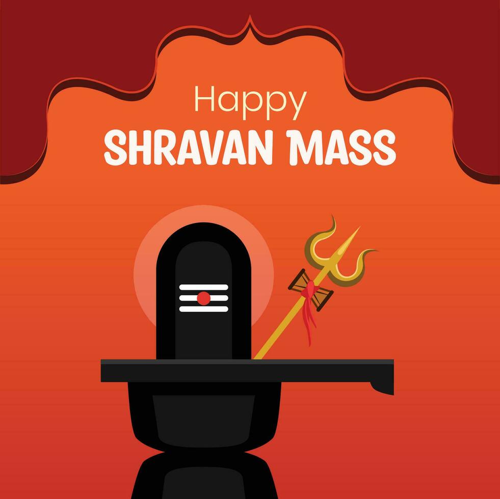 vector illustration of Happy shravan mass wishes background