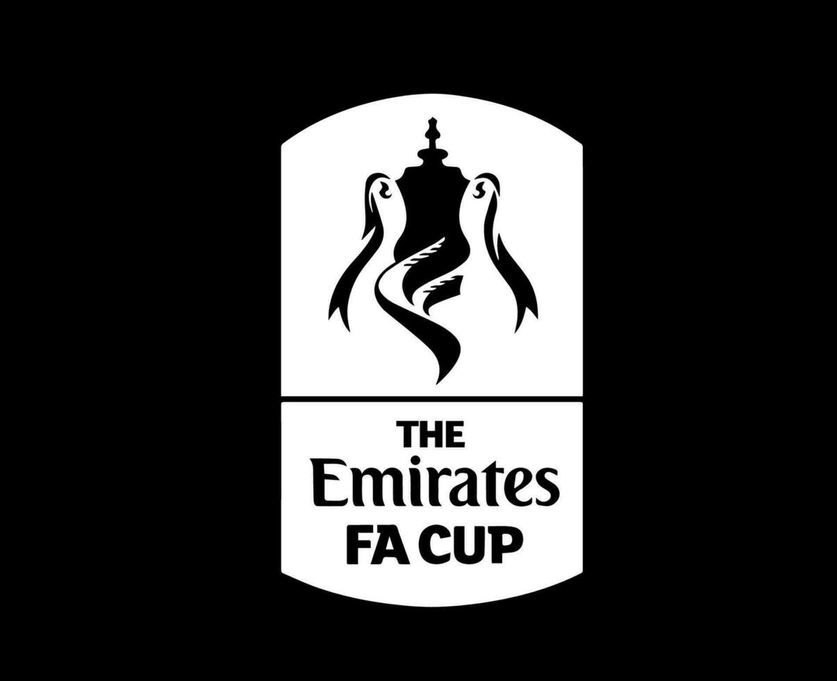 The Emirates Fa Cup Symbol White Logo Abstract Design Vector Illustration With Black Background