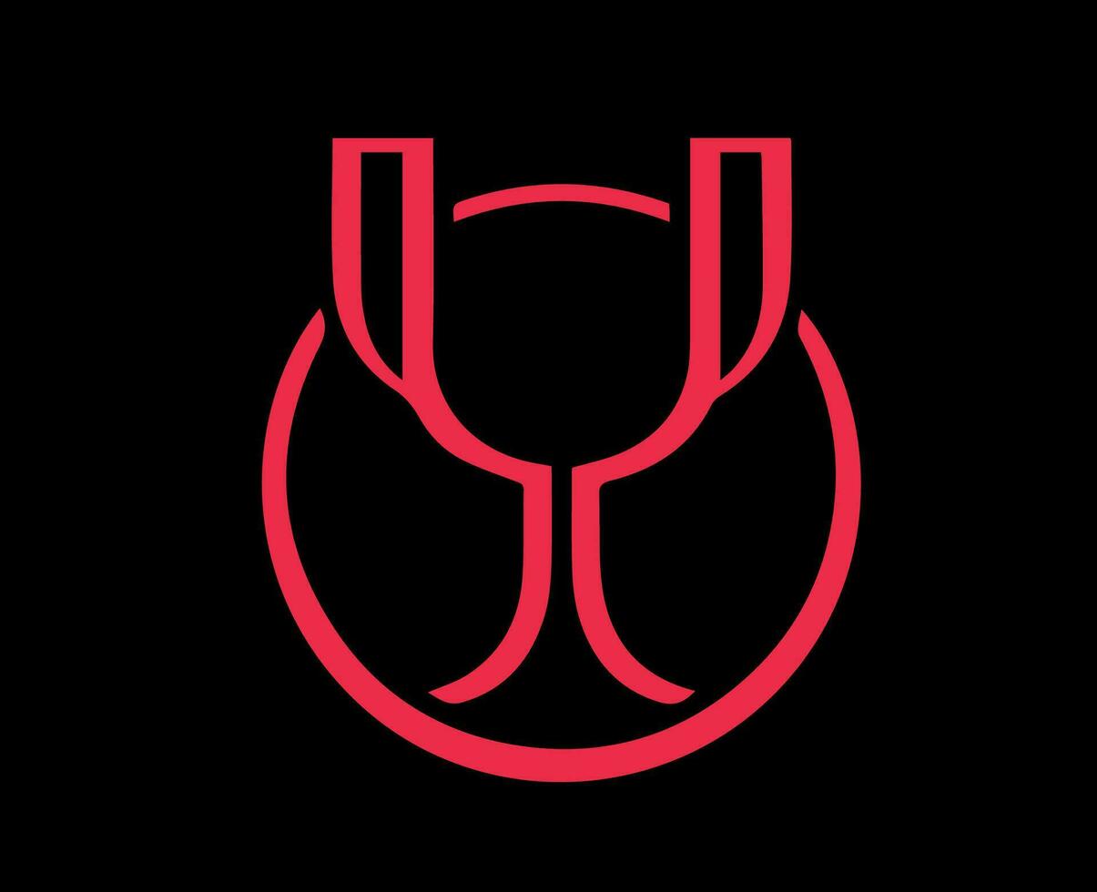 copa del rey logo rojo símbolo resumen diseño vector ilustración con negro antecedentes
