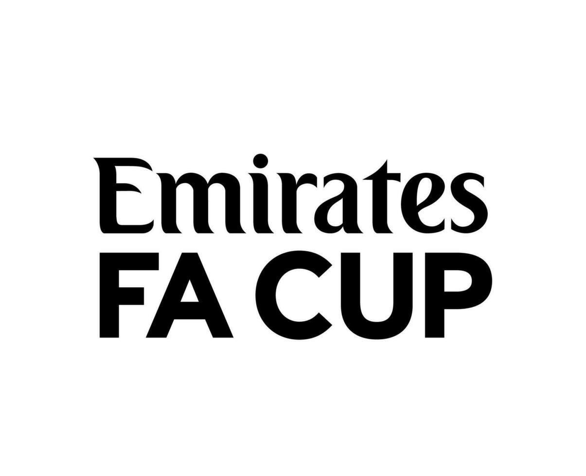 Emirates Fa Cup Logo Name Black Symbol Abstract Design Vector Illustration