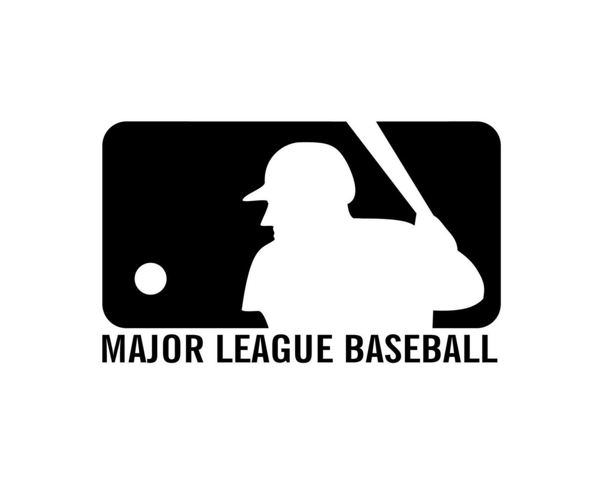 Major League Baseball Logo Black Symbol Abstract Design Vector Illustration