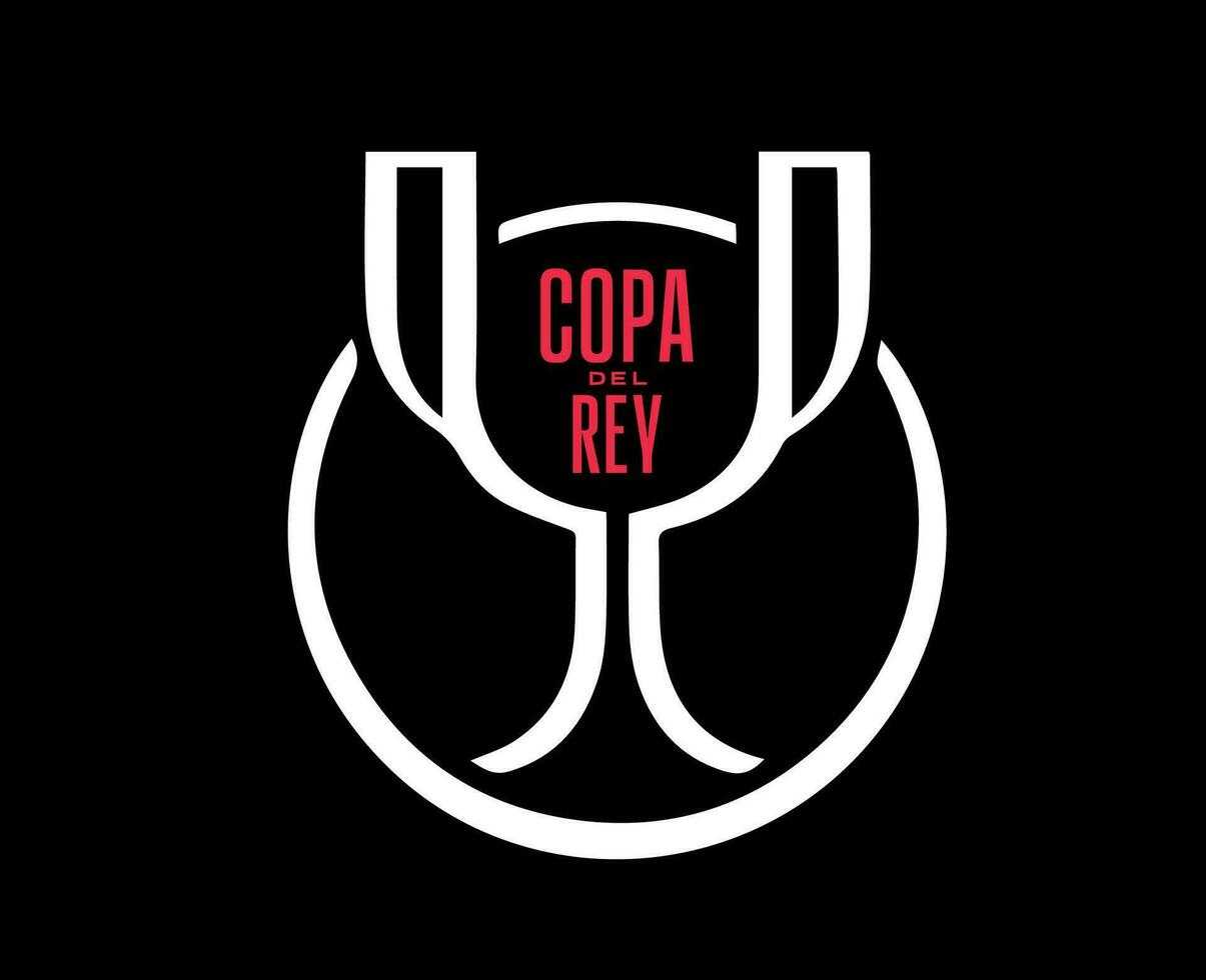 Copa Del Rey Symbol With Name Logo Abstract Design Vector Illustration With Black Background