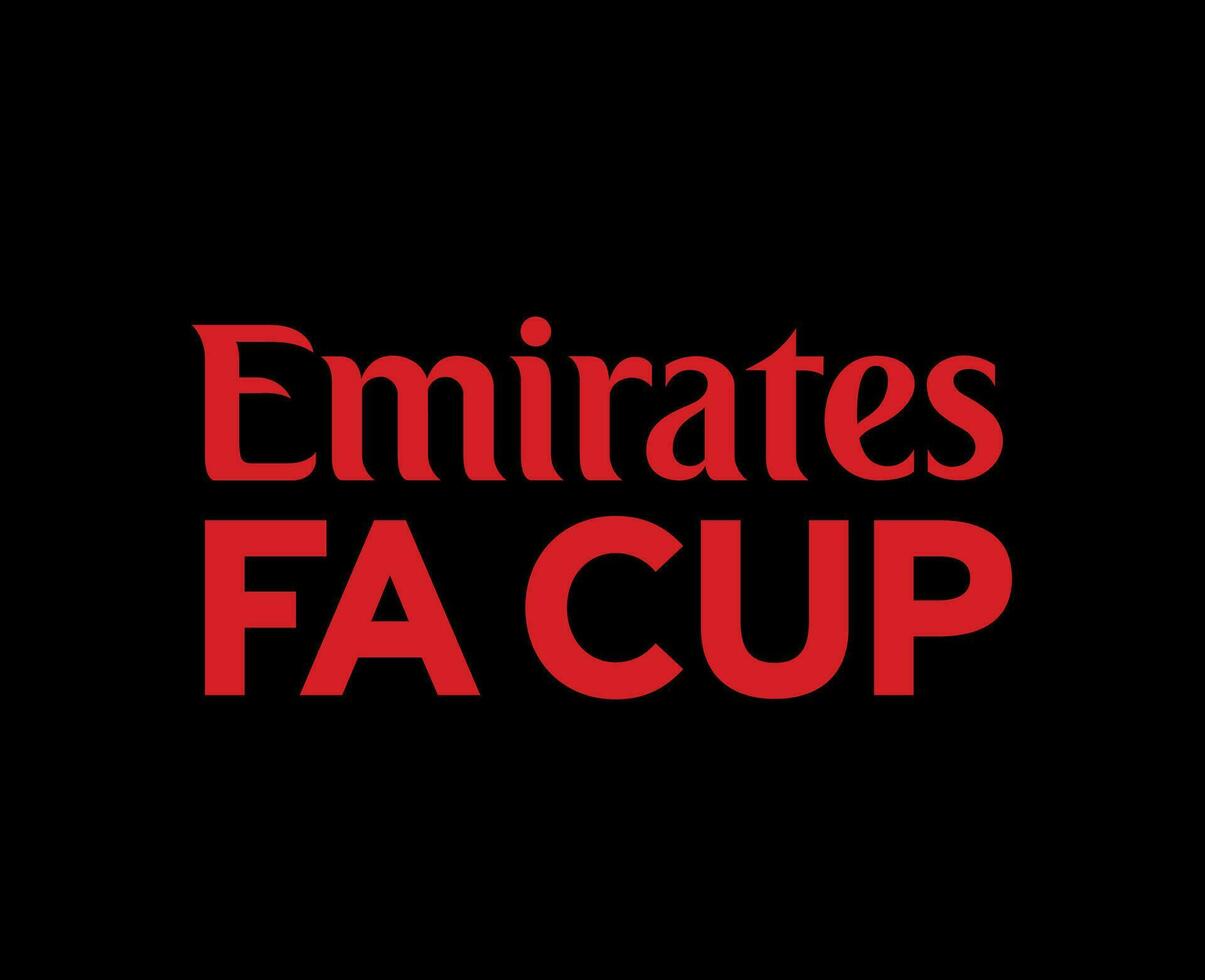 Emirates Fa Cup Logo Name Red Symbol Abstract Design Vector Illustration With Black Background