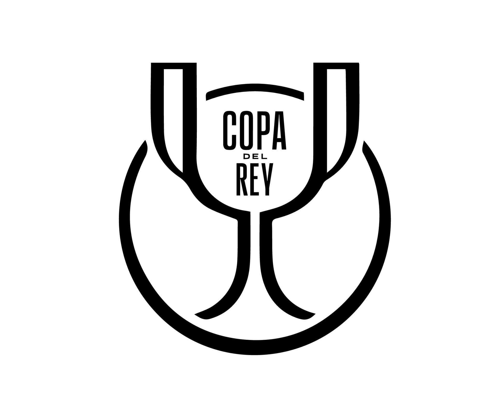 Copa Del Rey Logo With Name Black Symbol Abstract Design Vector