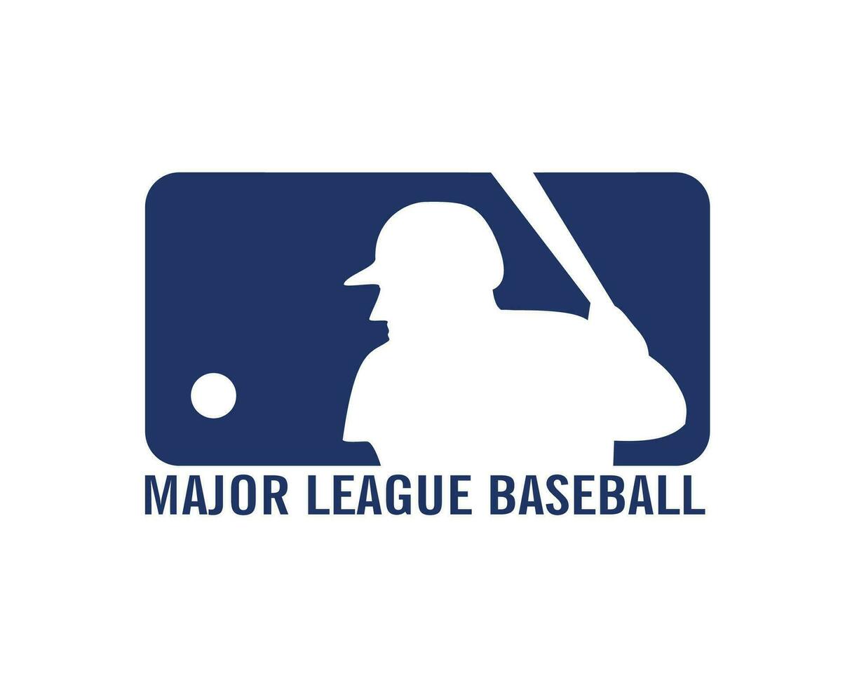 Major League Baseball Logo Blue Symbol Abstract Design Vector Illustration