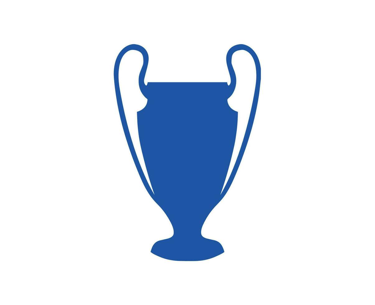 Champions League Trophy Blue Logo Symbol Abstract Design Vector Illustration