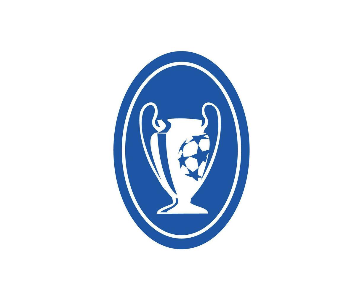 Champions League Europe Trophy Logo Blue Symbol Abstract Design Vector Illustration