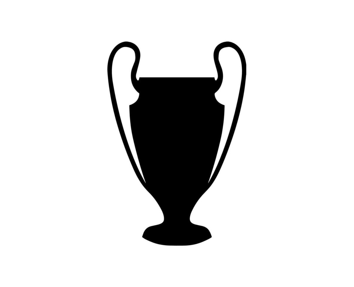 Champions League Trophy Black Logo Symbol Abstract Design Vector Illustration