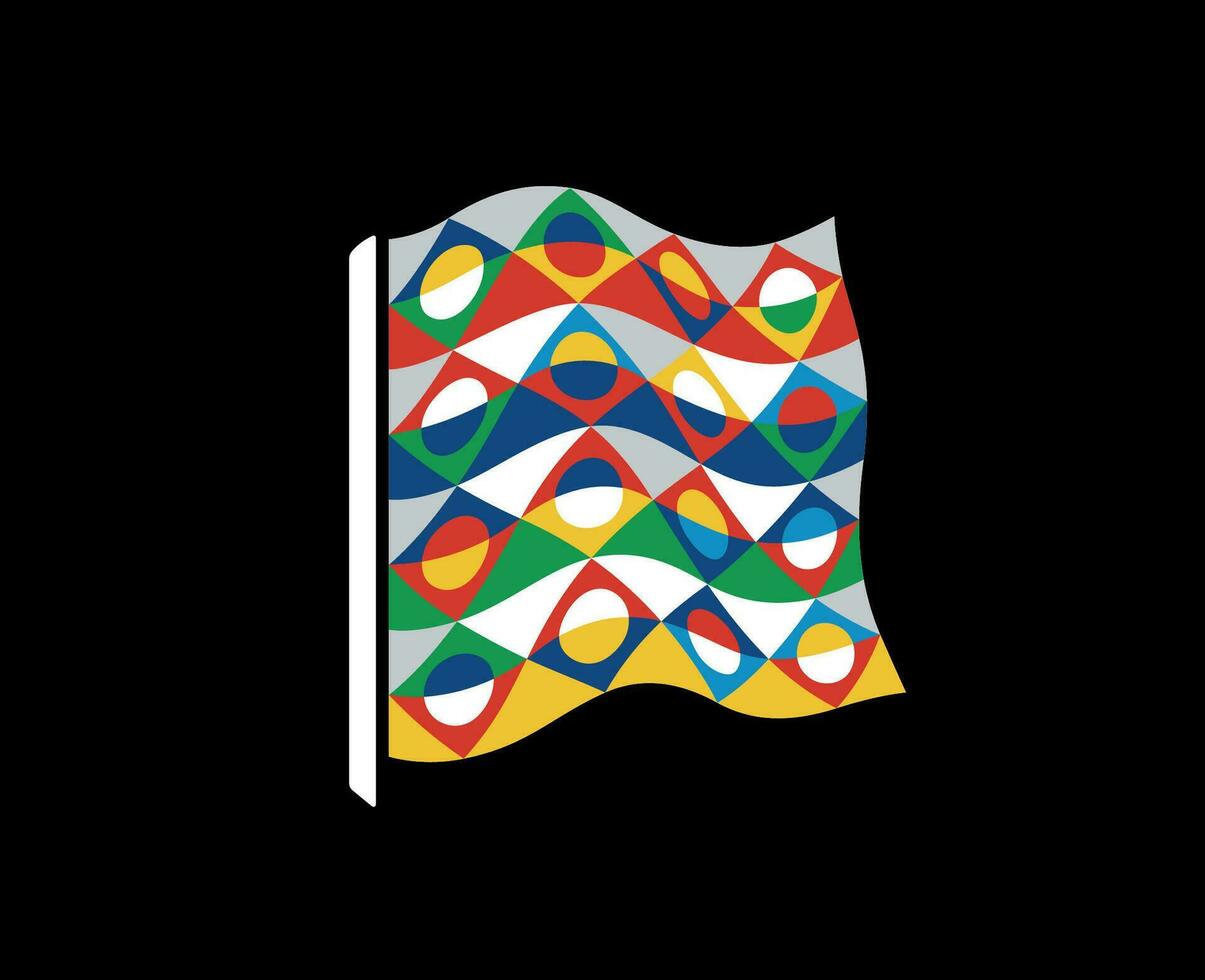 Uefa Nations League Logo Symbol Abstract Design Vector Illustration With Black Background