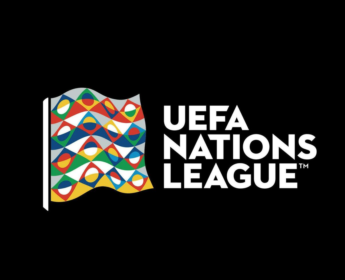 uefa naciones liga símbolo con nombre logo resumen diseño vector ilustración con negro antecedentes