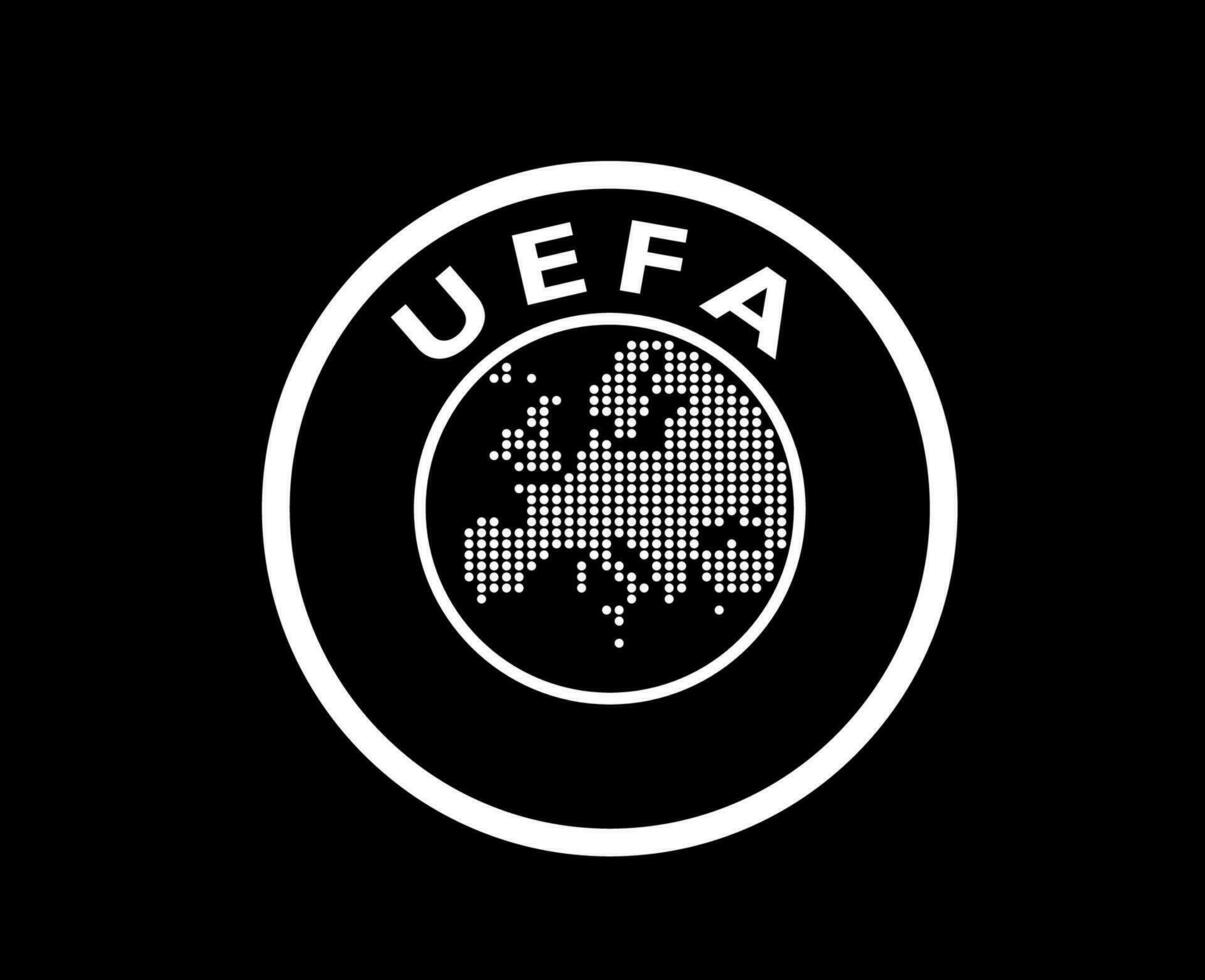 Uefa Europe Logo White Symbol Abstract Design Vector Illustration With Black Background