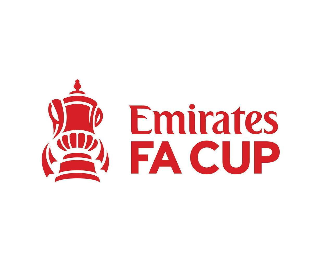 Emirates Fa Cup Logo With Name Red Symbol Abstract Design Vector Illustration