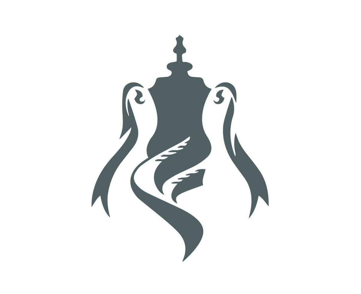 The Emirates Fa Cup Trophy Logo Gray Symbol Abstract Design Vector Illustration