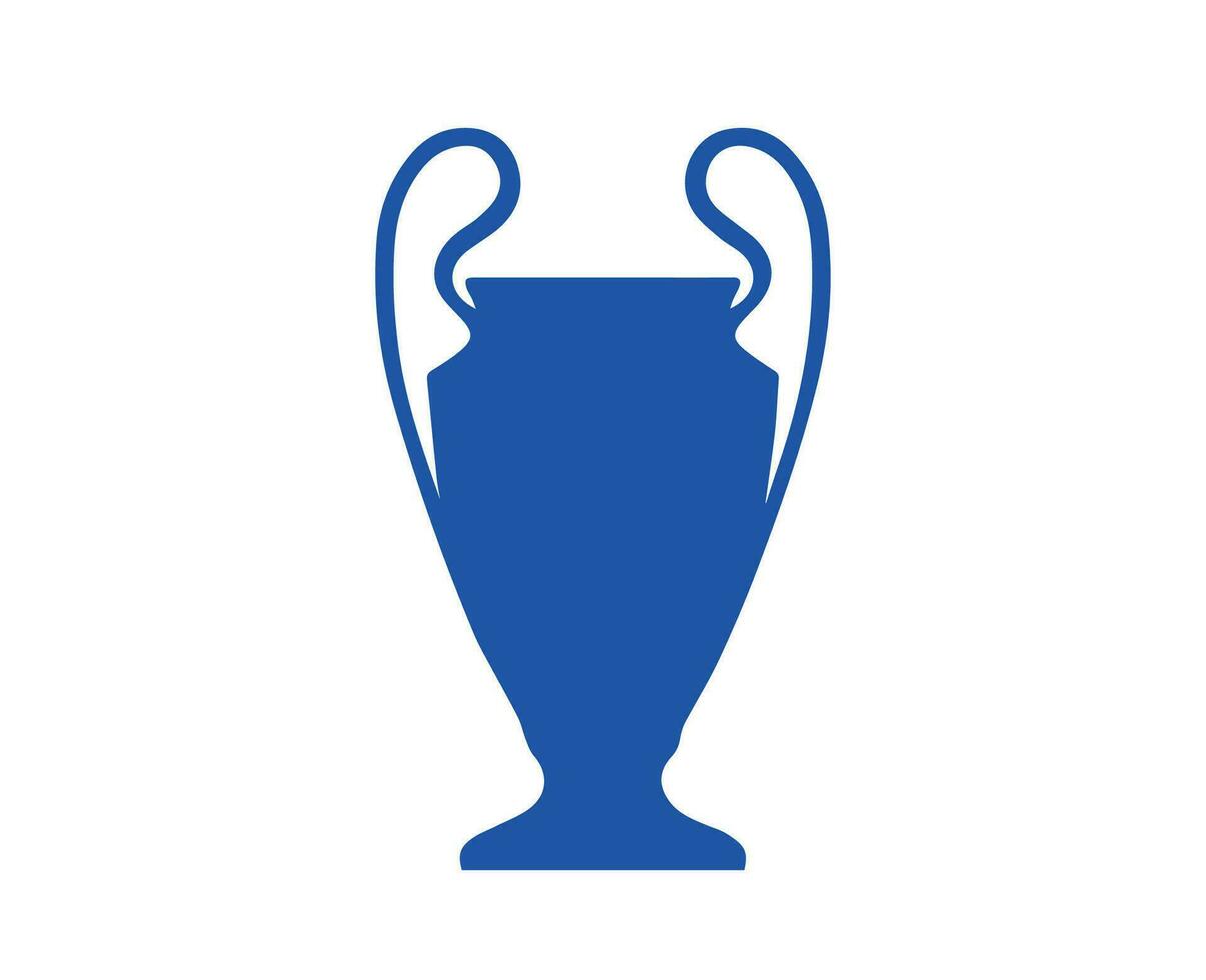 Champions League Trophy Symbol Blue Logo Abstract Design Vector Illustration