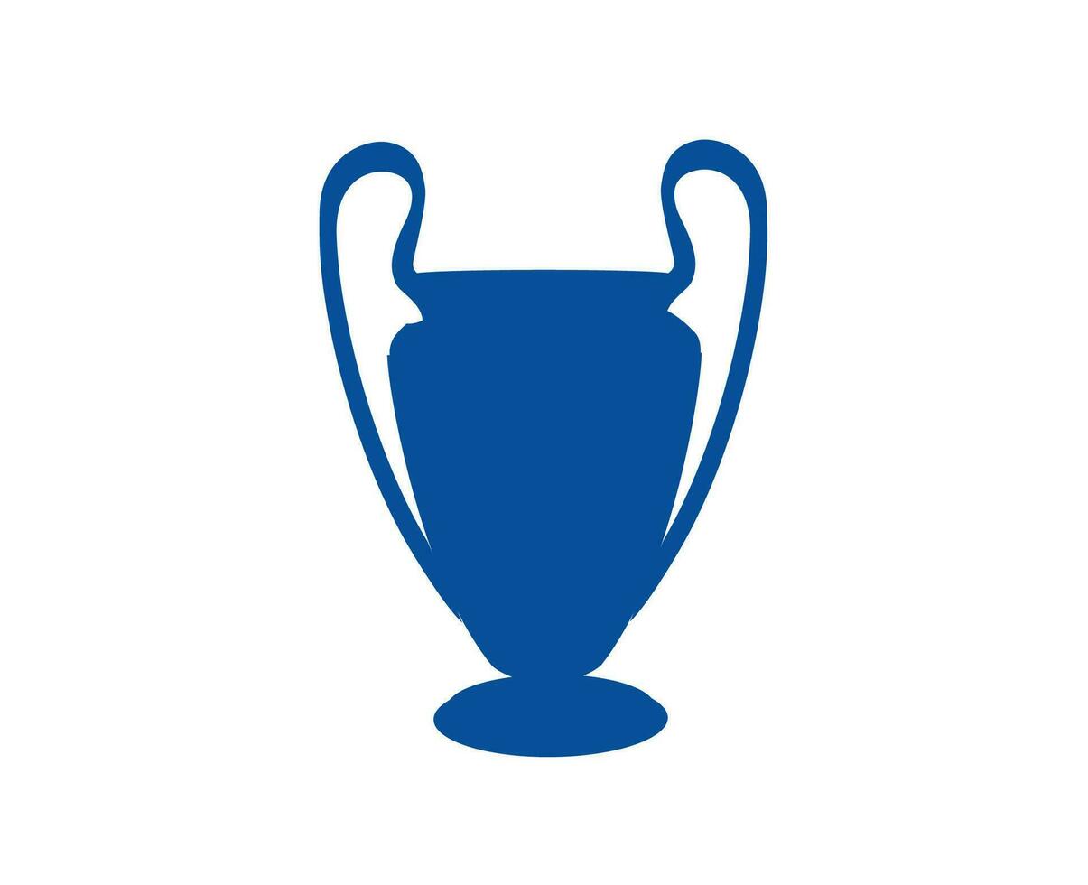 Champions League Trophy Logo Blue Symbol Abstract Design Vector Illustration