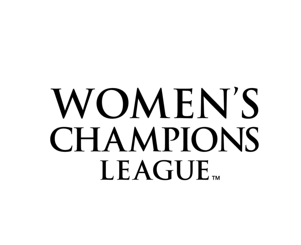 Women Champions League Logo Name Black Symbol Abstract Design Vector Illustration