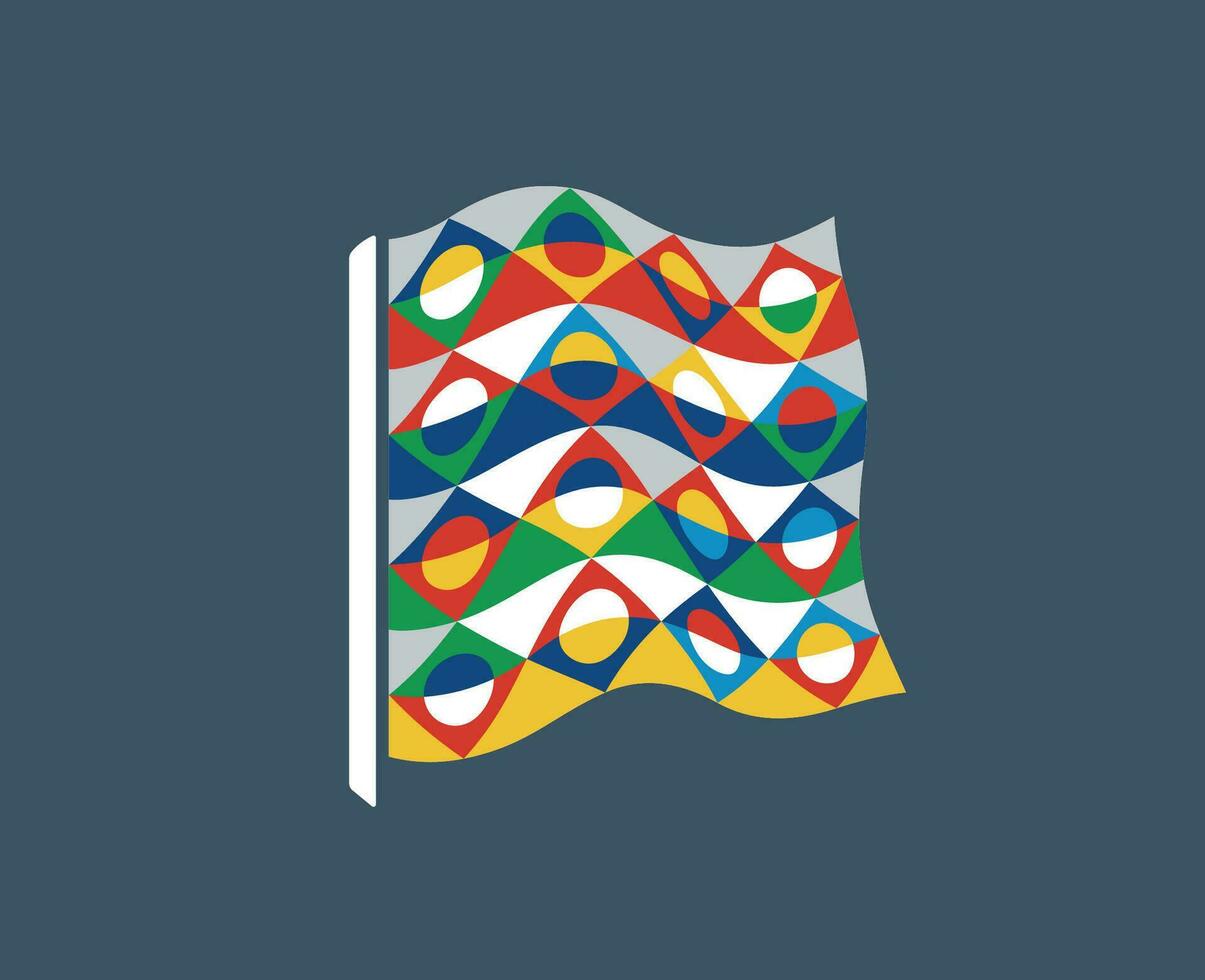 Uefa Nations League Logo Symbol Abstract Design Vector Illustration With Gray Background