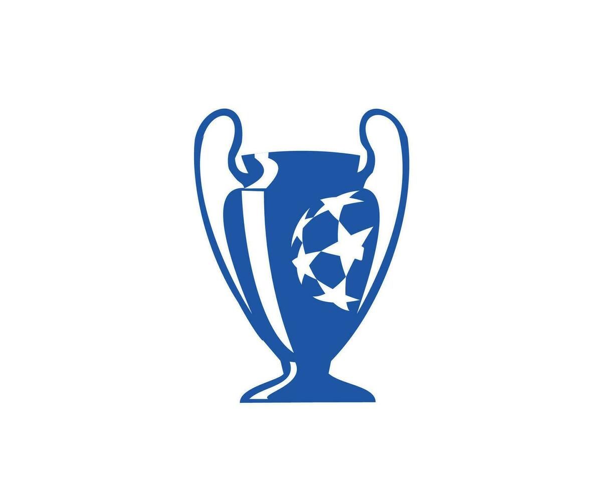 Champions League Europe Trophy Blue Logo Symbol Abstract Design Vector Illustration