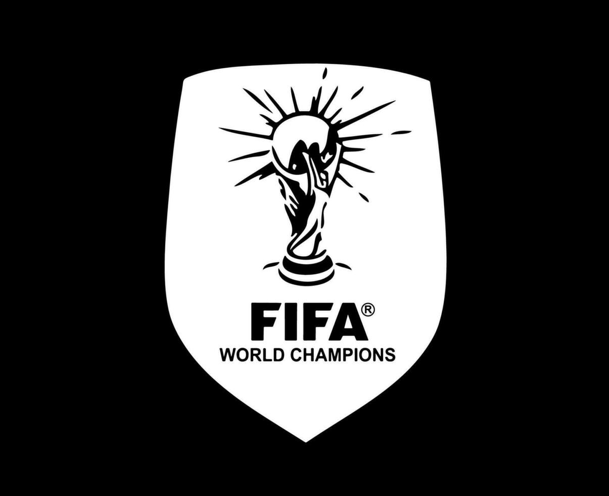 fifa mundo campeón Insignia logo blanco símbolo resumen diseño vector ilustración con negro antecedentes