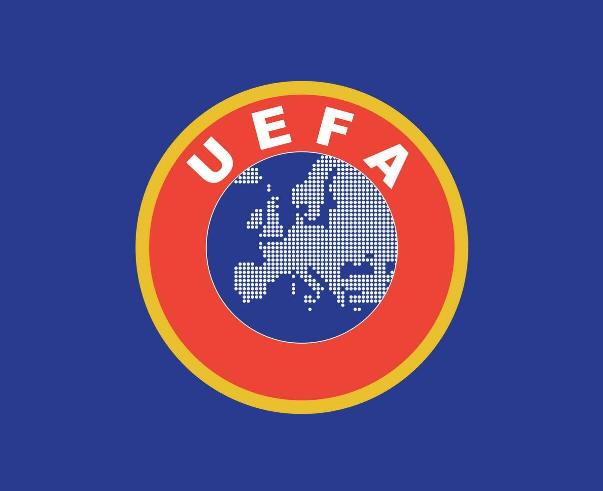 Uefa Europe Logo Symbol Abstract Design Vector Illustration With Blue Background