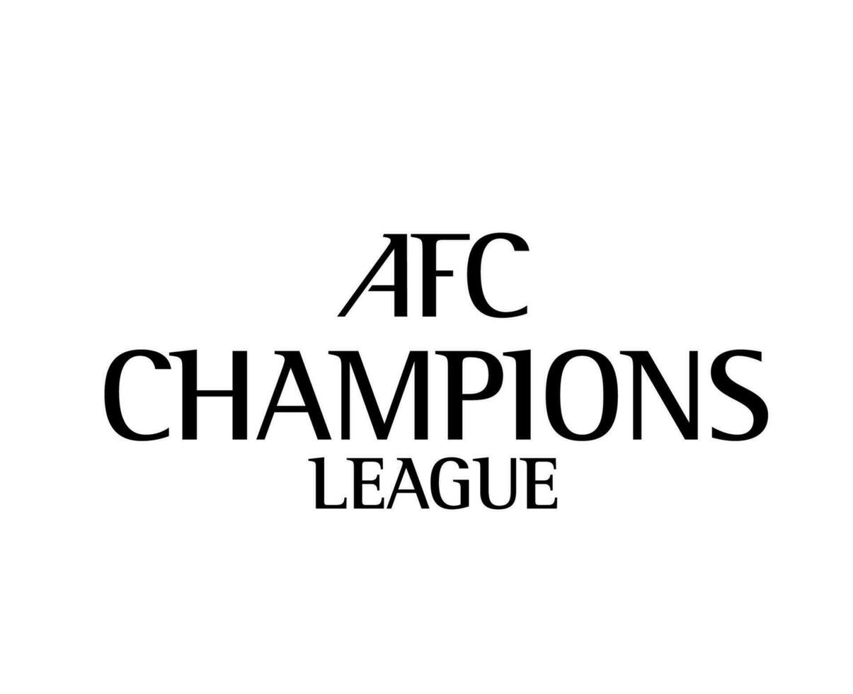 afc campeones liga logo nombre negro símbolo fútbol americano asiático resumen diseño vector ilustración