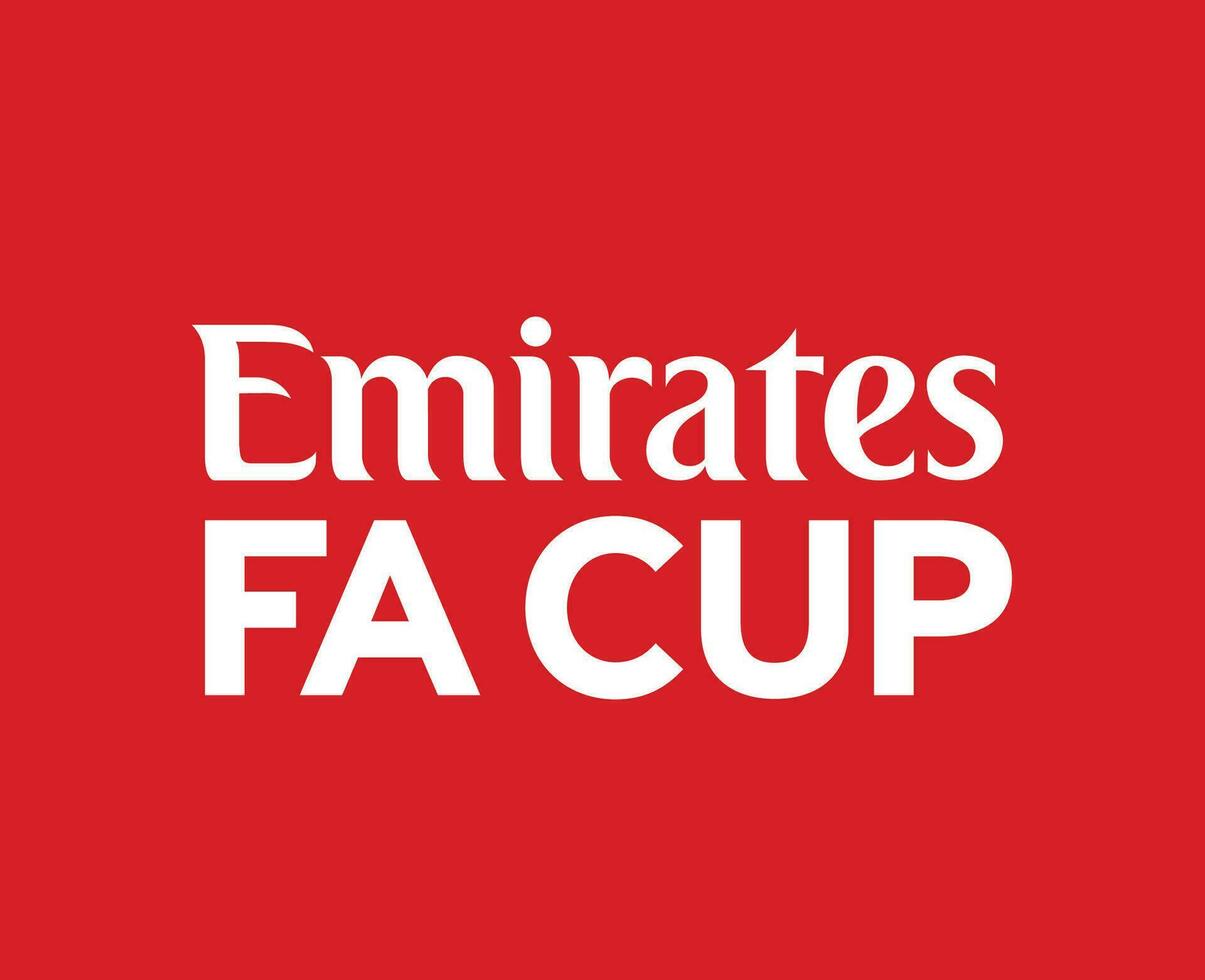 Emirates Fa Cup Logo Name White Symbol Abstract Design Vector Illustration With Red Background