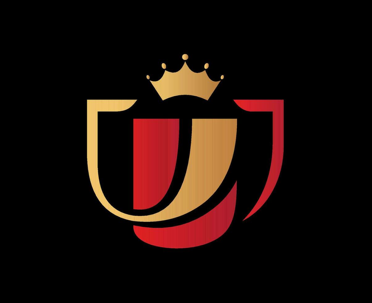 Copa Del Rey Spain Logo Symbol Abstract Design Vector Illustration With Black Background