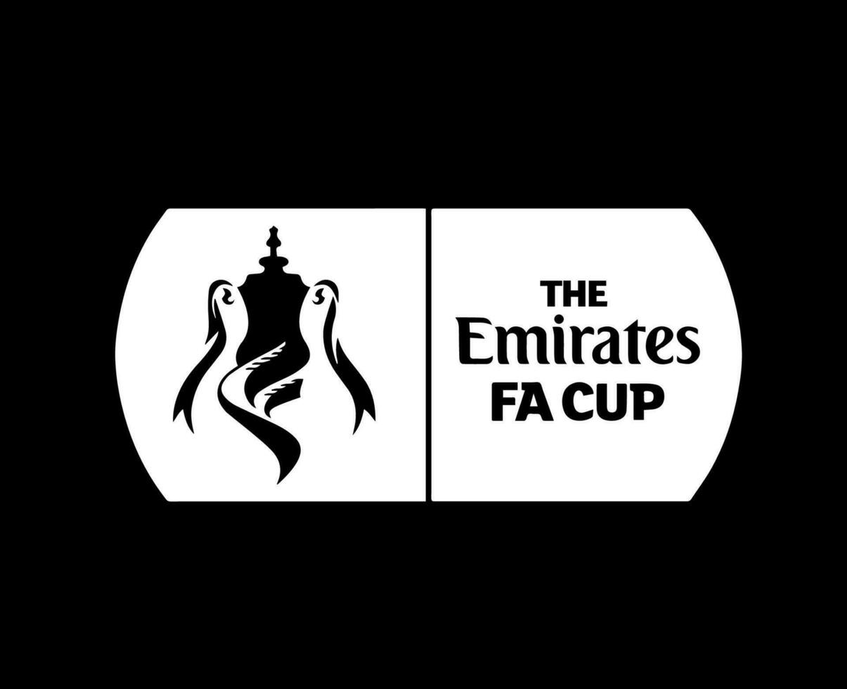 The Emirates Fa Cup Logo White Symbol Abstract Design Vector Illustration With Black Background