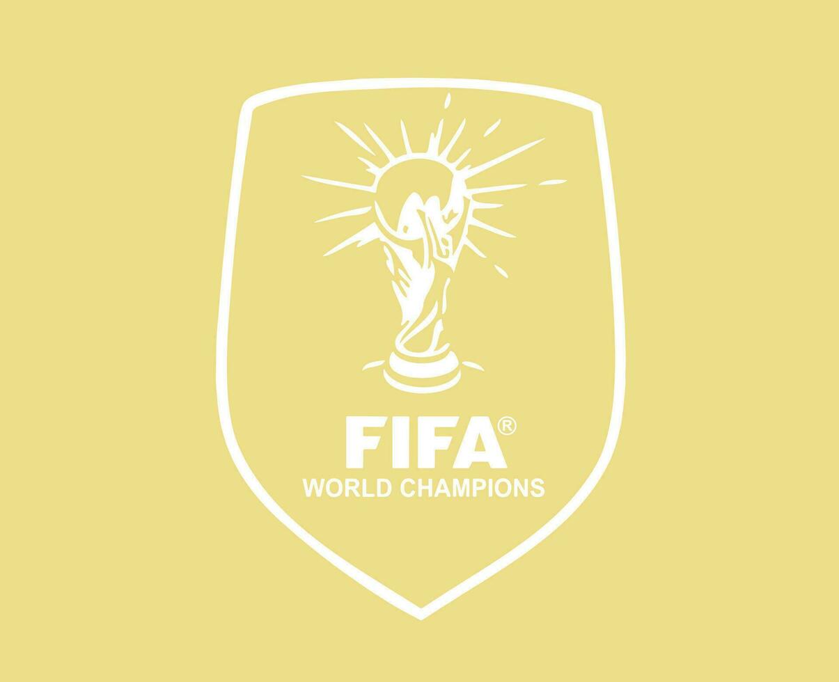 fifa mundo campeón Insignia logo blanco símbolo resumen diseño vector ilustración con oro antecedentes