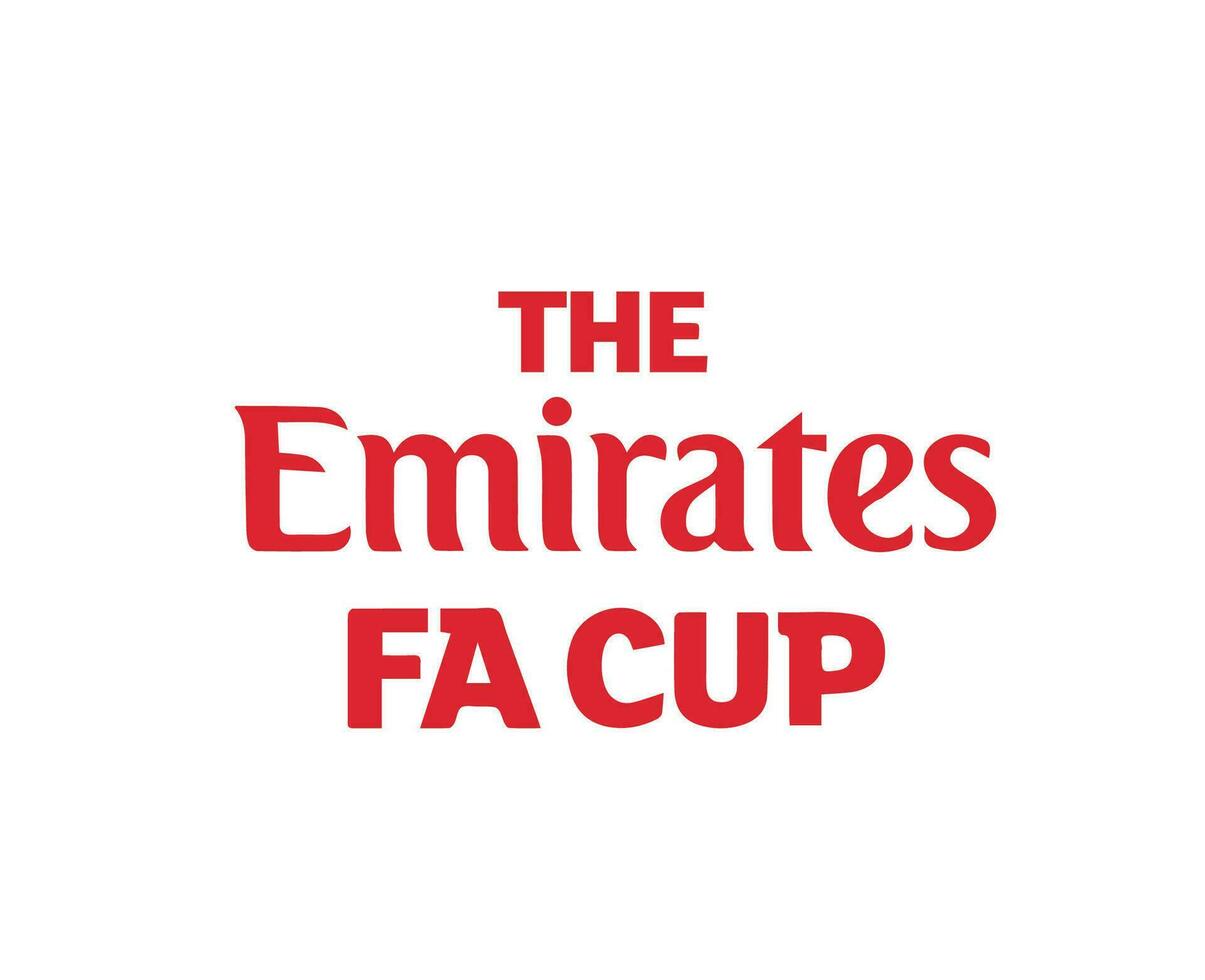 The Emirates Fa Cup Logo Name Red Symbol Abstract Design Vector Illustration
