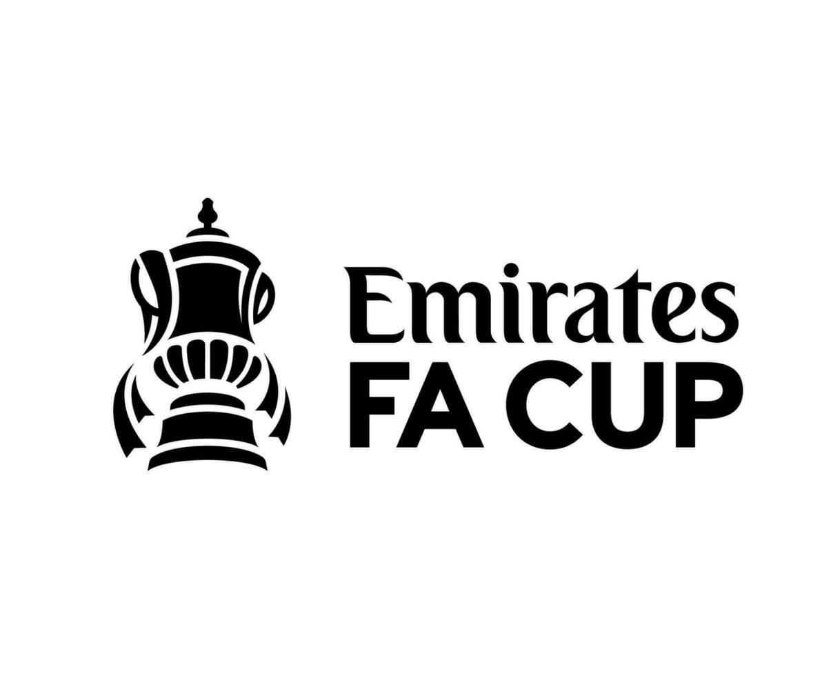 Emirates Fa Cup Logo With Name Black Symbol Abstract Design Vector Illustration